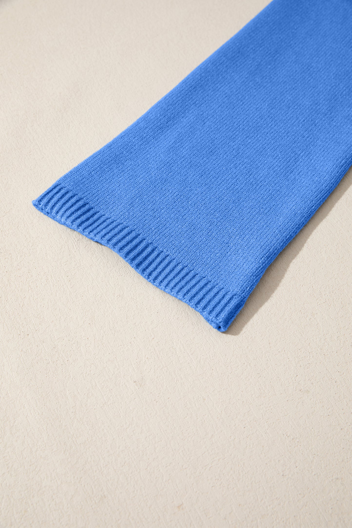 Sky Blue Solid Color Knit Loose Bracelet Sleeve Dolman Sweater