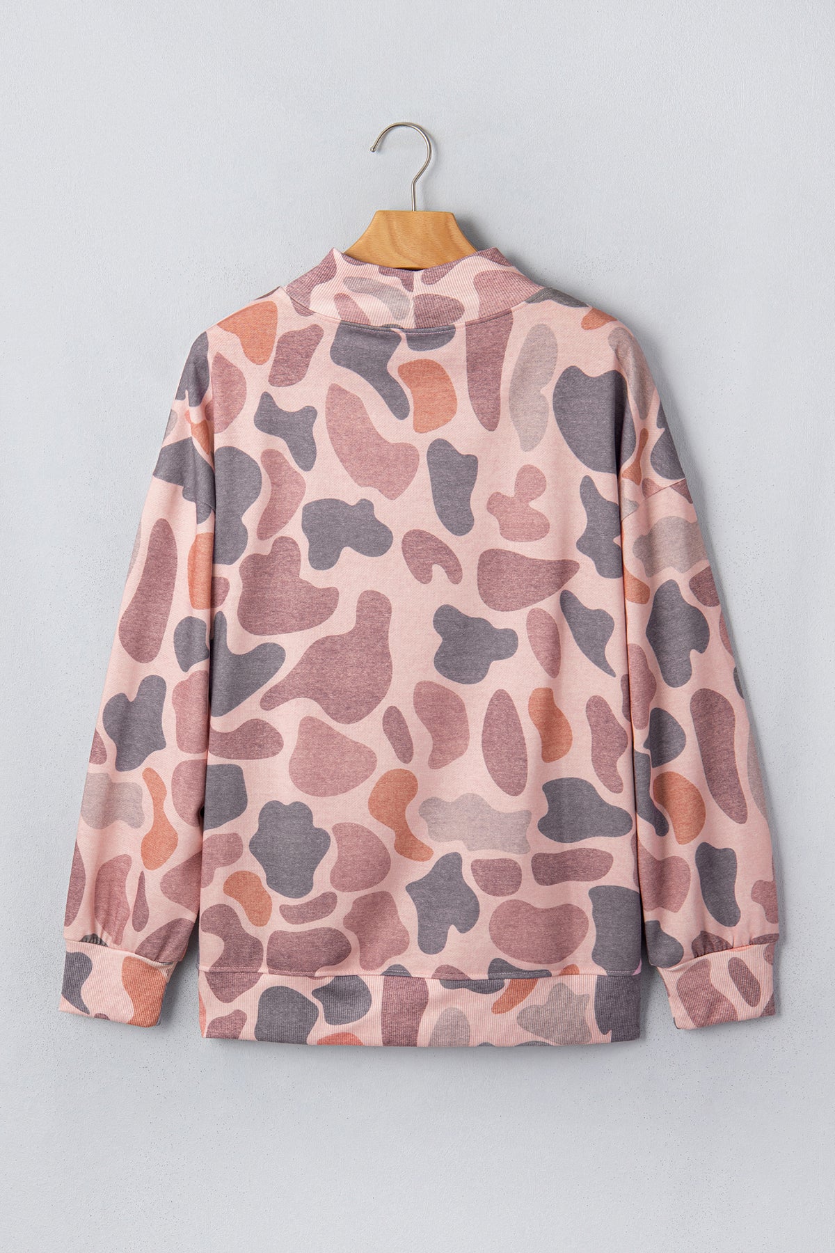 Sky Blue Camouflage Western Style Pullover Sweatshirt