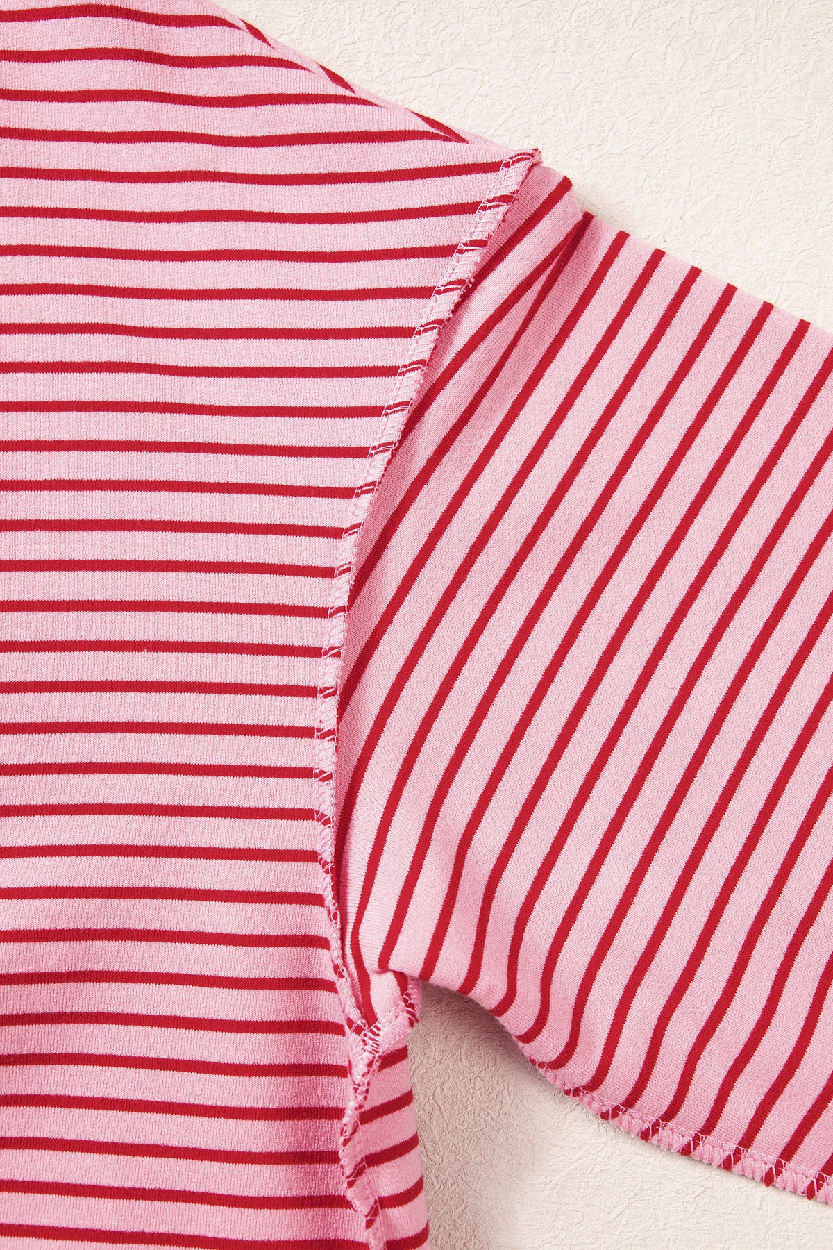 Green Stripe Ribbed Color Block Mock Neck Oversized Sweatshirt